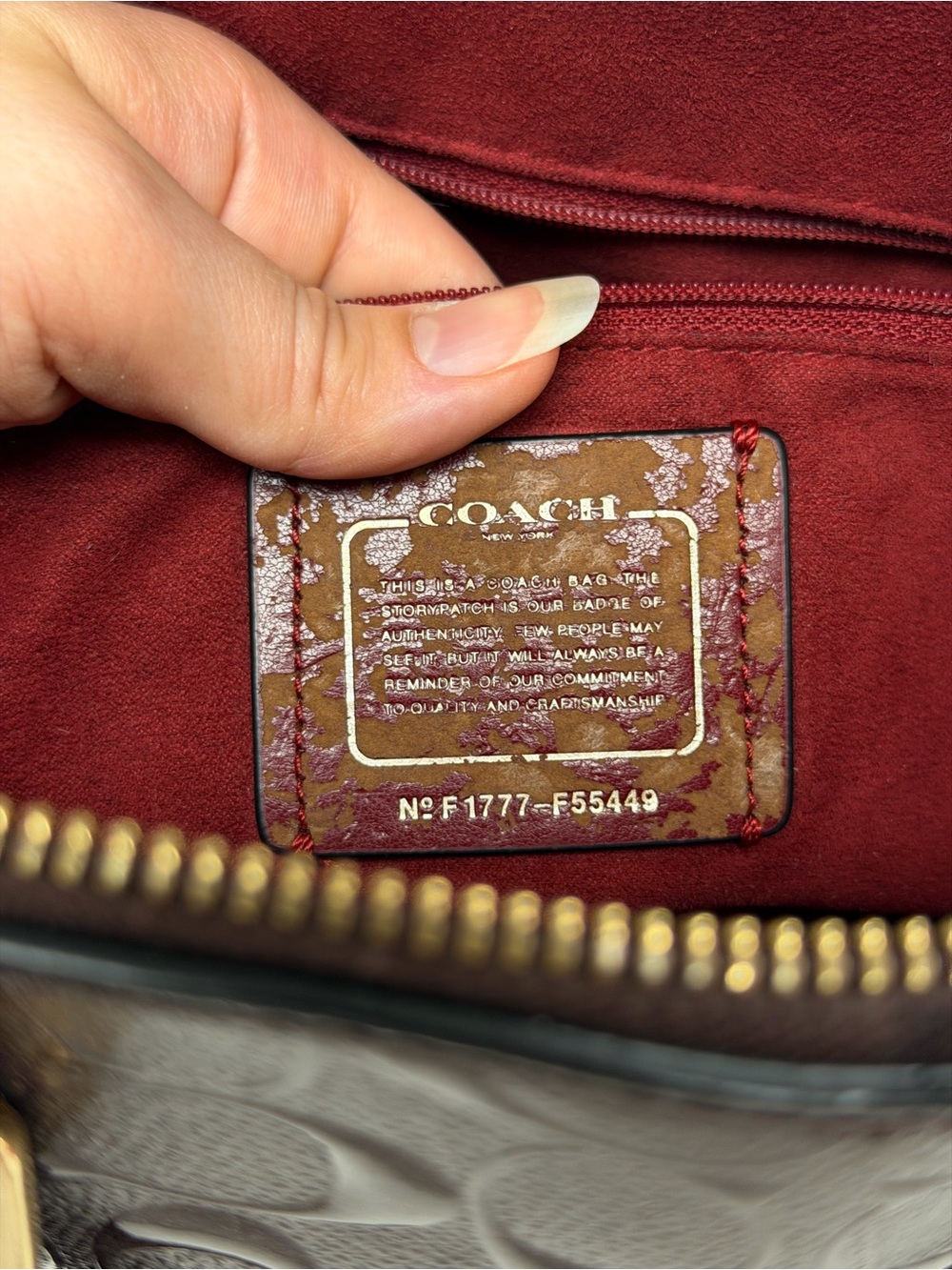 COACH Limited Edition Sierra Dome Satchel Patent Glitter Oxblood - Picture 6 of 11